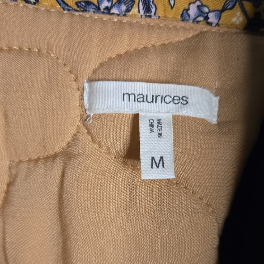 Maurices Blue and Tan Floral Utility Jacket - Picture 10 of 11